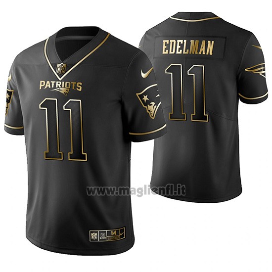 Maglia NFL Limited New England Patriots Julian Edelman Golden Edition Nero